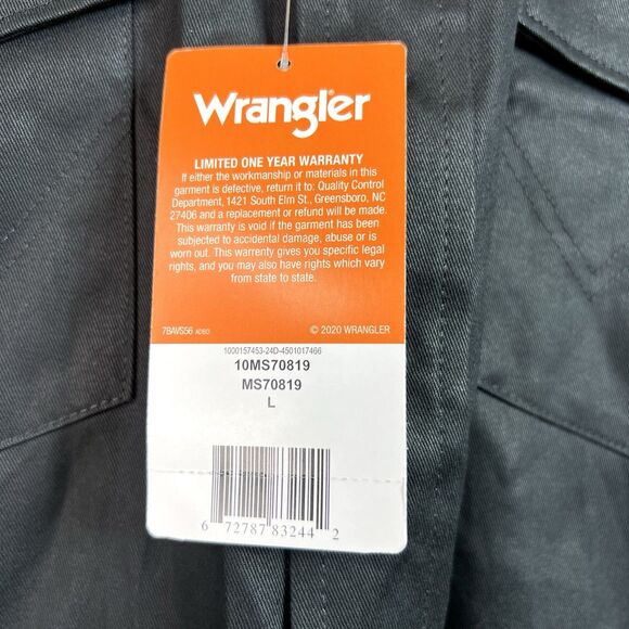 Wrangler Cowboy Cut Pearl Snap Button Up Shirt Western Classic Fit Size L NWT - Picture 7 of 11